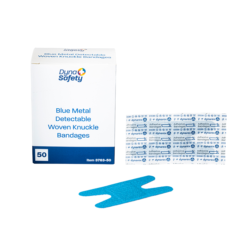 Blue Metal Detectable Woven Bandage, Knuckle - 50 pcs per Box/50 Boxes per Case