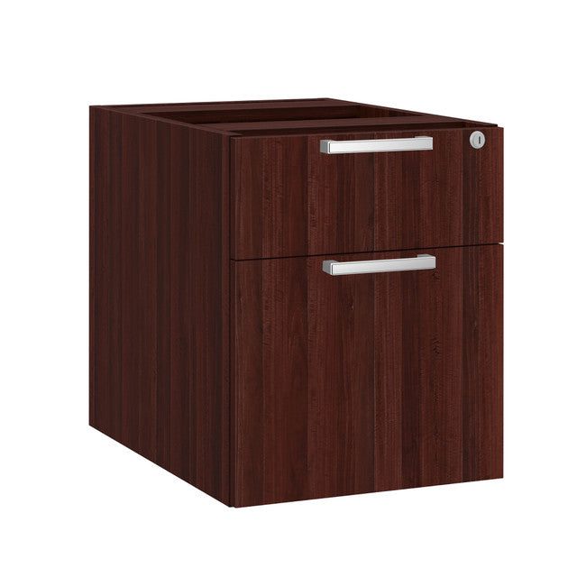 OfficeSource Laminate 2 Drawer Hanging Pedestal - Box/File - 15.5"W x 19"D - Mahogany