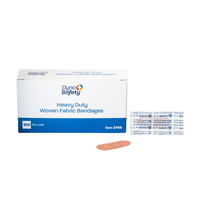 Heavy Duty Woven Fabric Bandage, ⅝” x 1 ½” - 100 pcs per Box/12 Boxes per Case