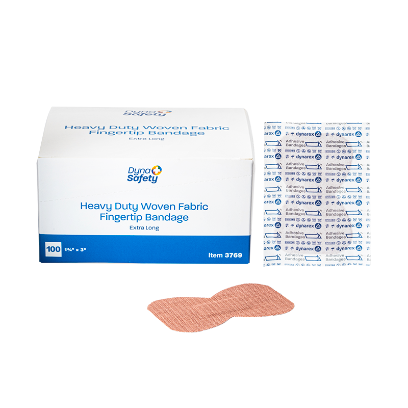 Heavy Duty Woven Fabric Bandage, 1 ¾” x 3” (X-Long Fingertip) - 100 pcs per Box/24 Boxes per Case