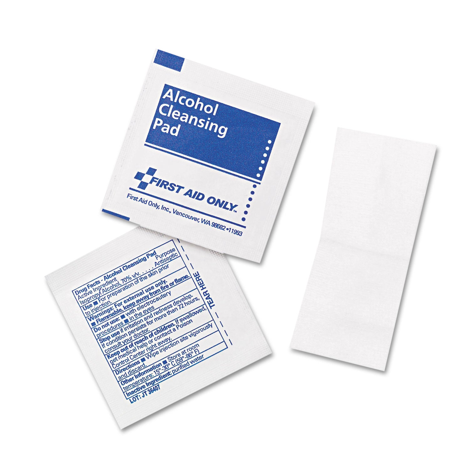 First Aid Only Alcohol Cleansing Pads, White, 20 Pieces per Box