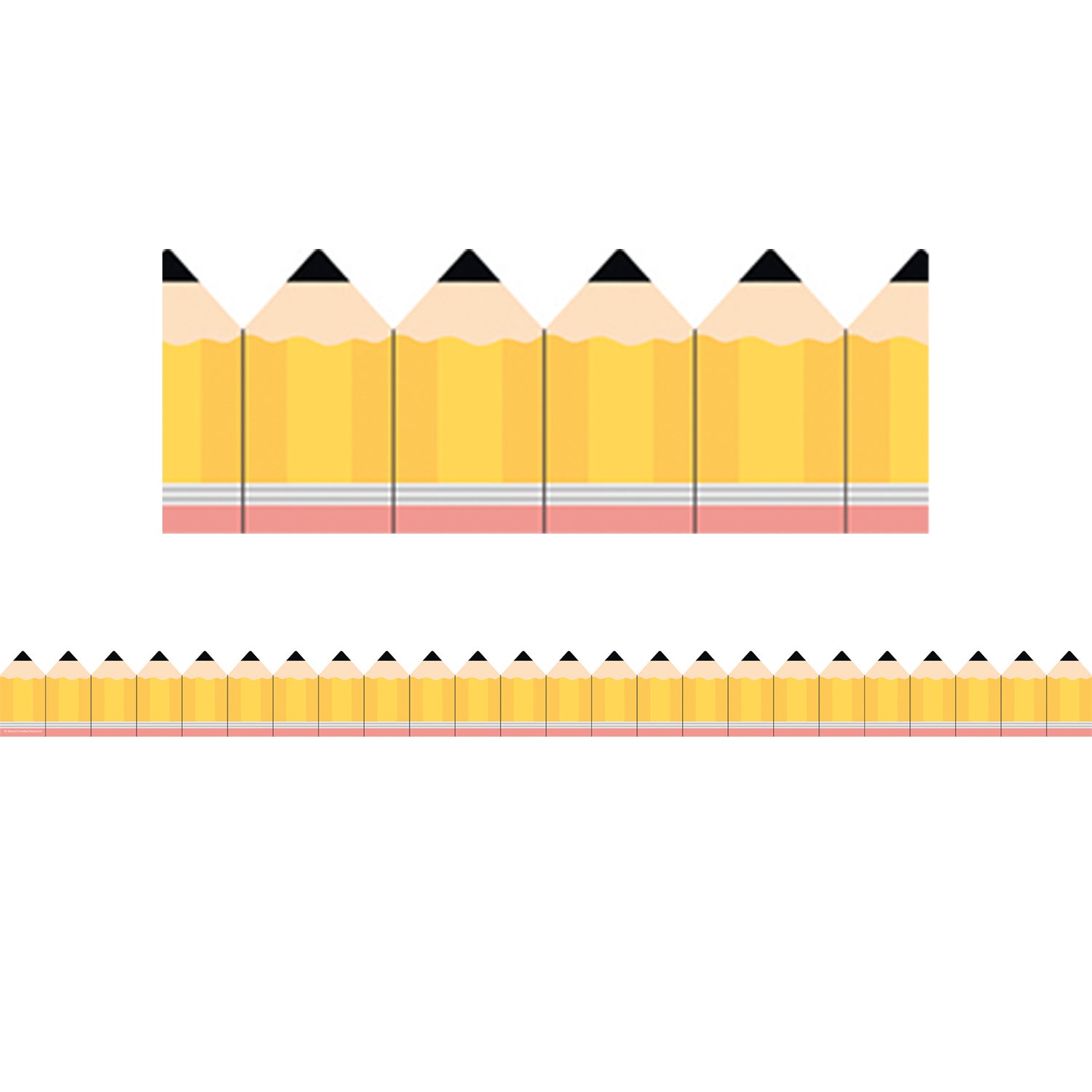 Yellow Pencils Die-Cut Decorative Border Trim, 35 ft