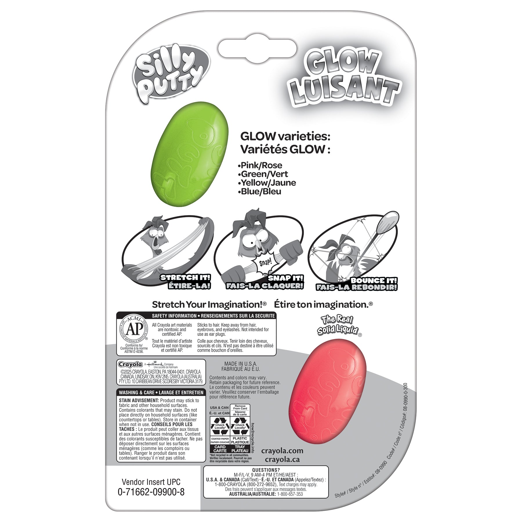 Silly Putty Glow Eggs, Assorted, 2-Pack