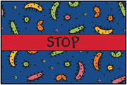 Stop the Germs Rug - Rectangle - Blue - 3ft x 4ft 6"