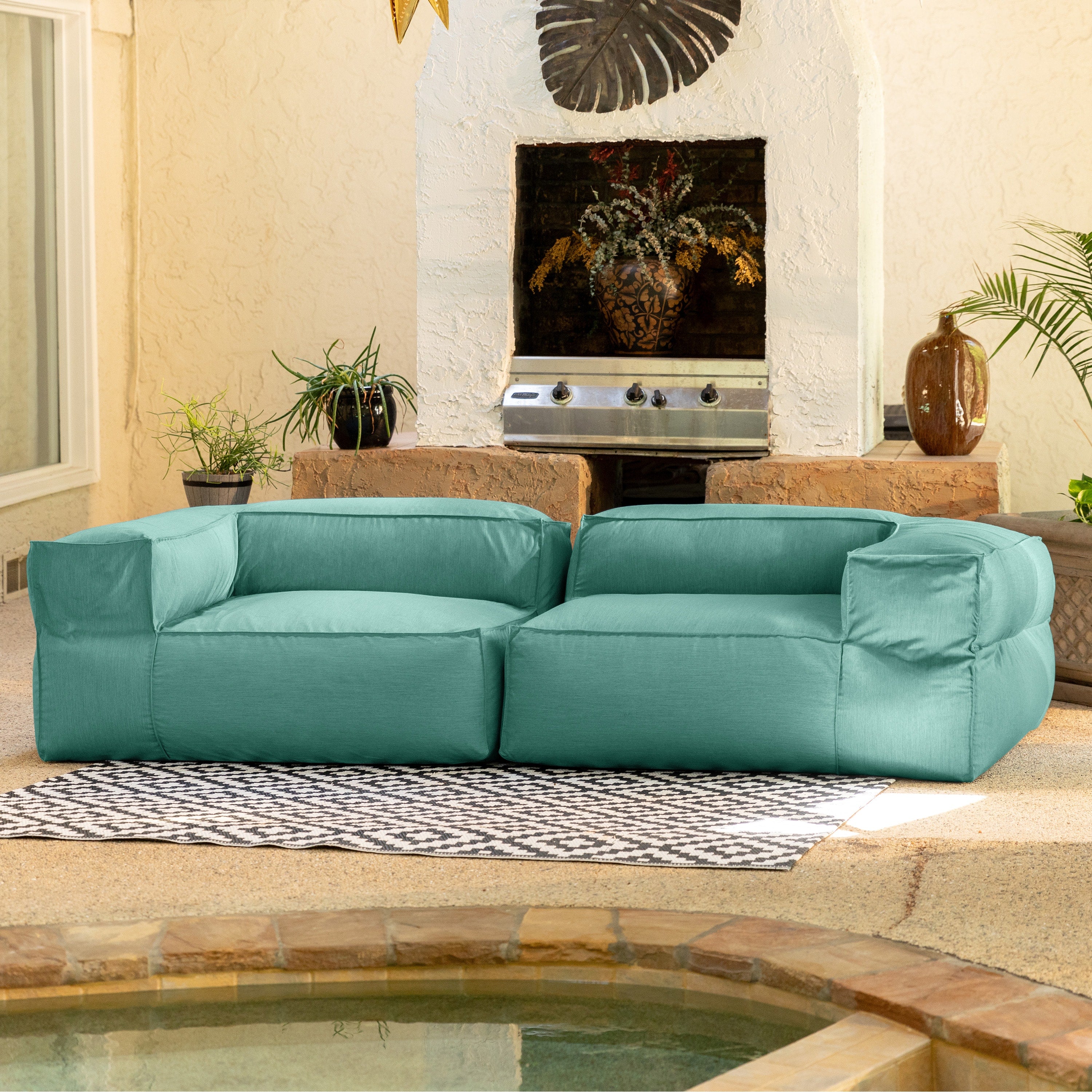 Baya Outdoor Modular Loveseat - Luxurious Soft Seating for Poolside or Hospitality, Breeze