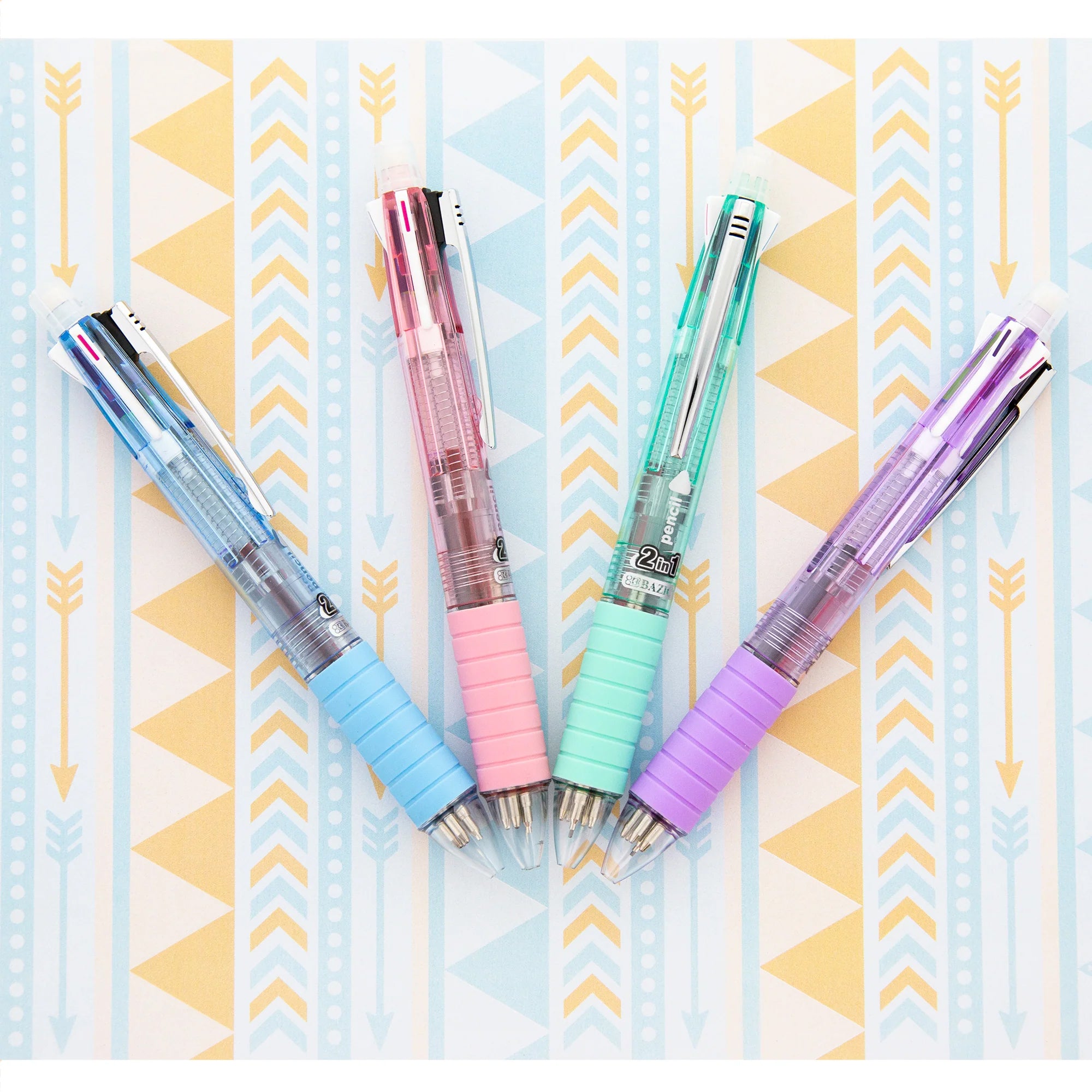 2-In-1 Mechanical Pencil & 4-Fashion Color Pen with Grip