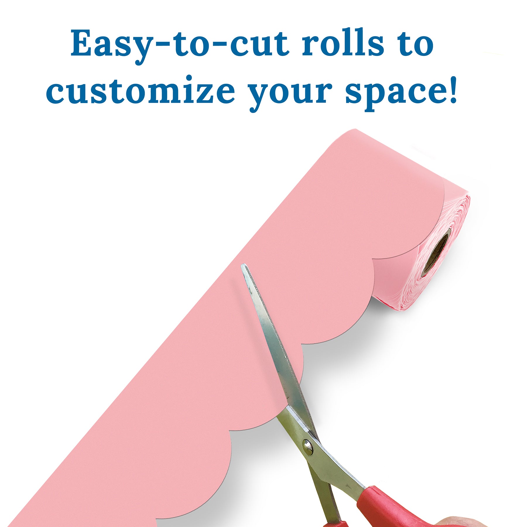 Rolled Scalloped Bulletin Board Border, Dusty Rose, 65 Feet