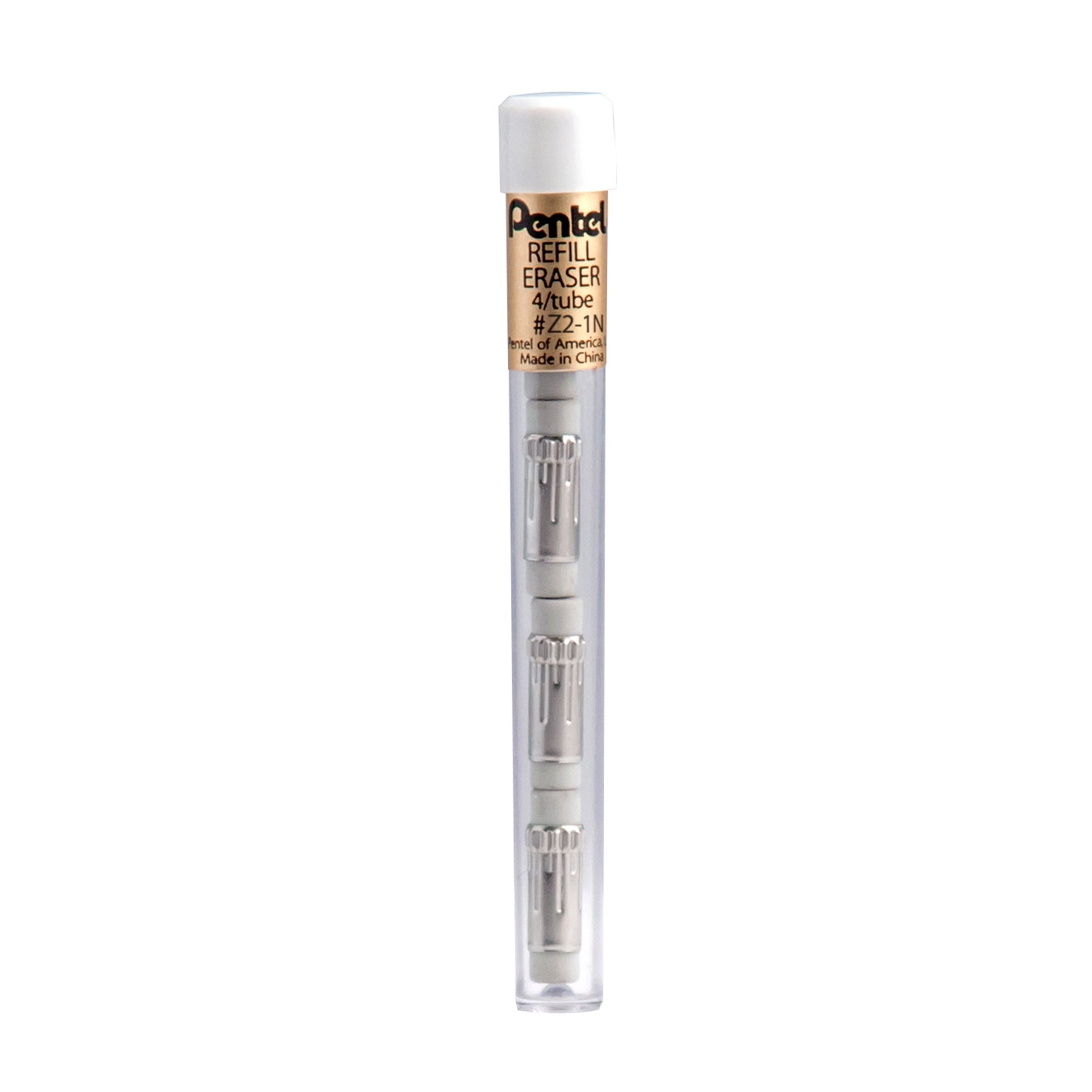 Refill Eraser for EnerGize/EnerGize-X/GraphGear/Graphlet/ Orenz/Sharplet-2/Sharp/Wow! Mechanical Pencils, 4 Pieces/Tube, 12 Tubes/Box