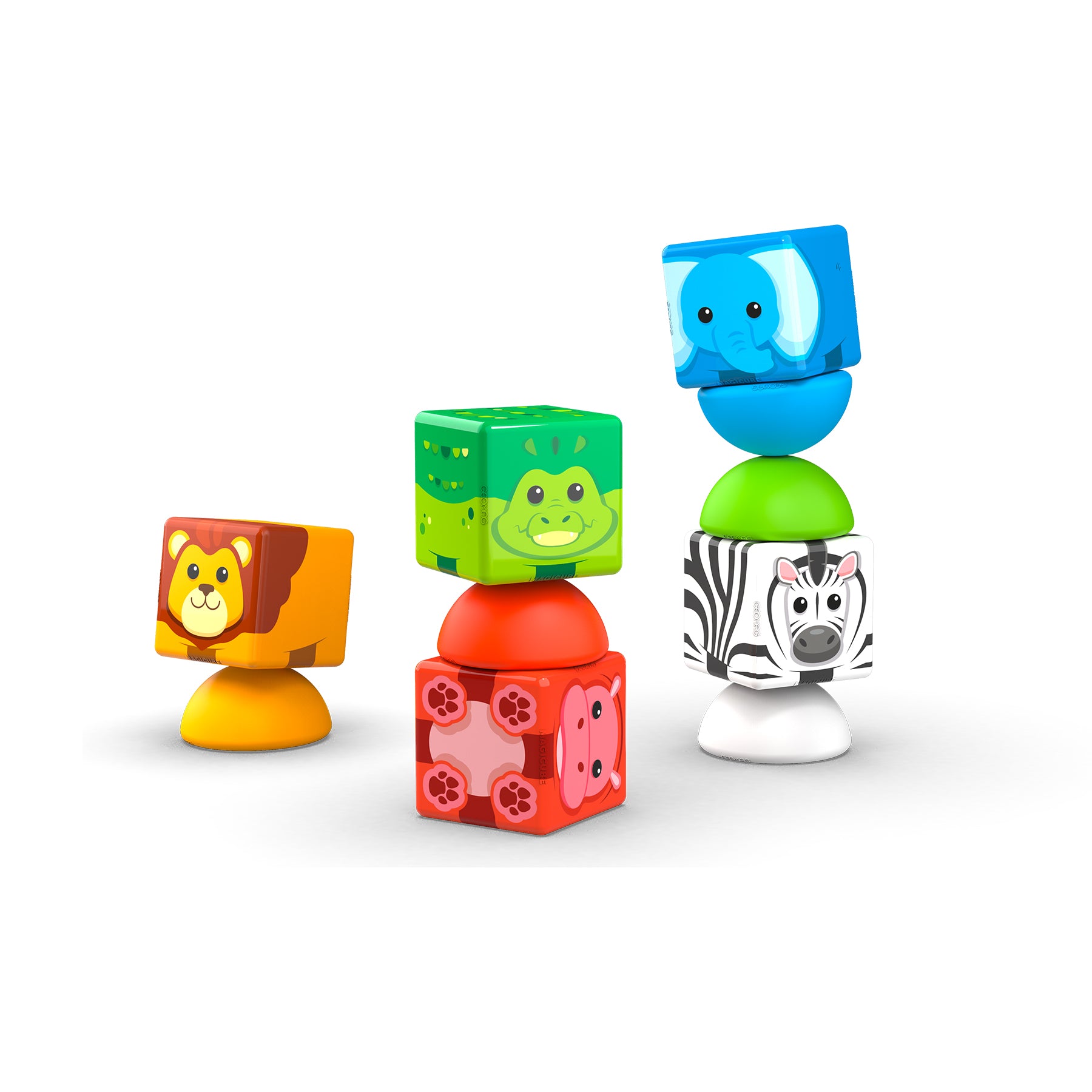 Geomag™ Magicube Magic Stacking Safari, Magnetic Building Cubes, 10 Pieces