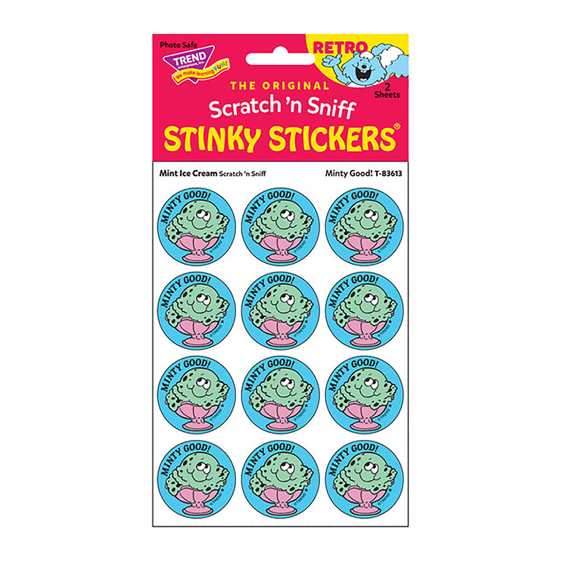 Minty Good!/Mint Ice Cream Scented Stickers, Pack of 24