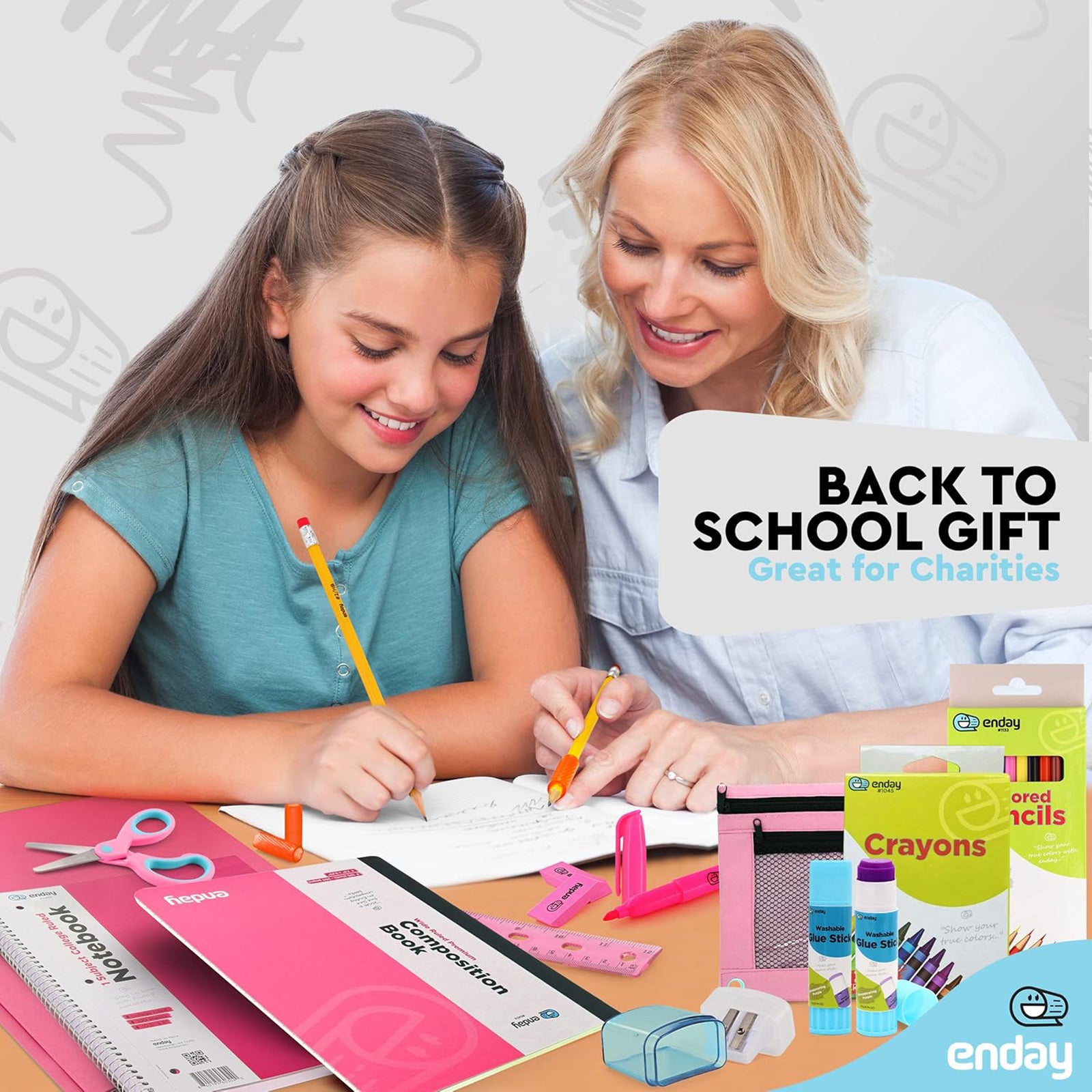 School Supply Kit, Red, 71-Piece Set
