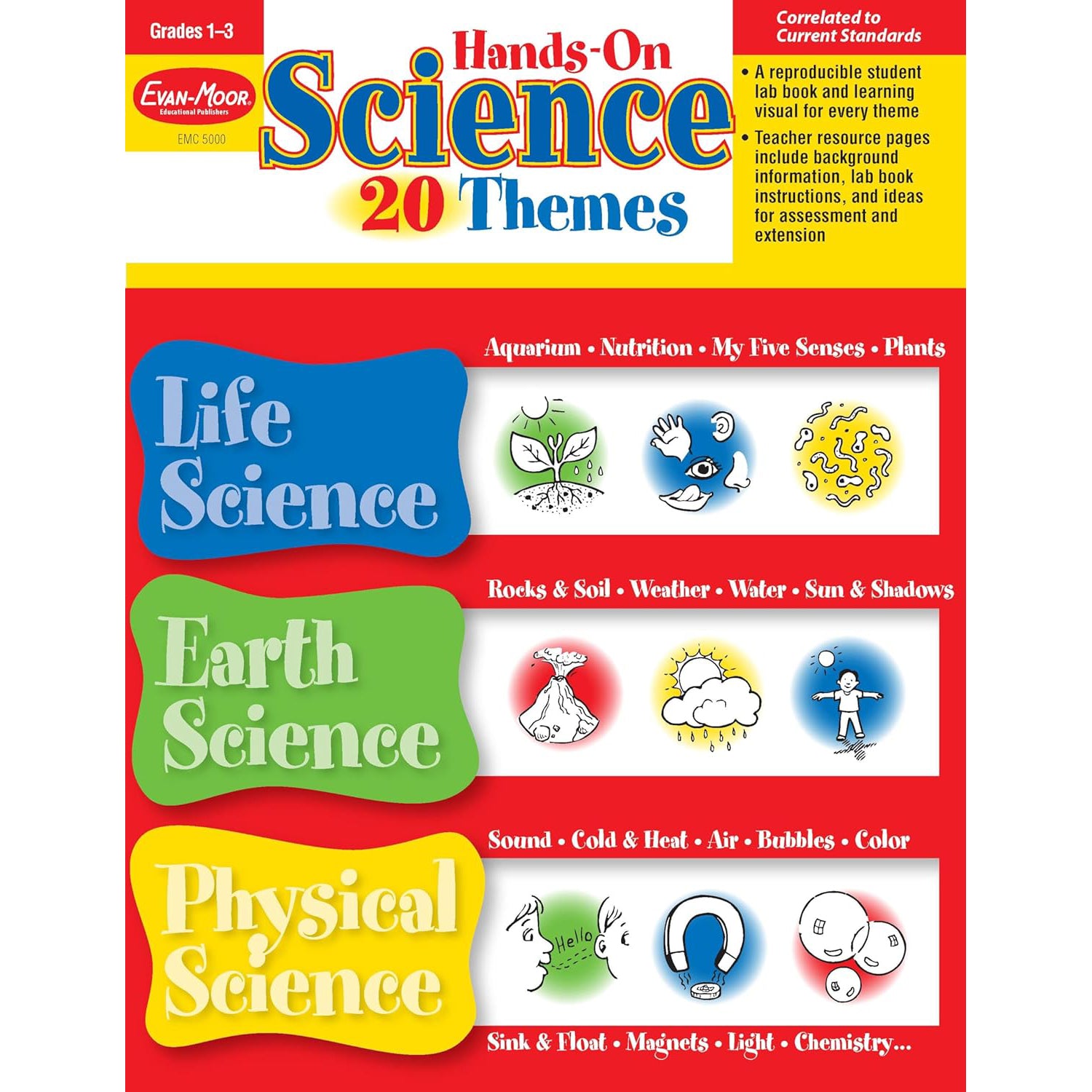 Hands-On Science 20 Themes Book, Grades 1-3