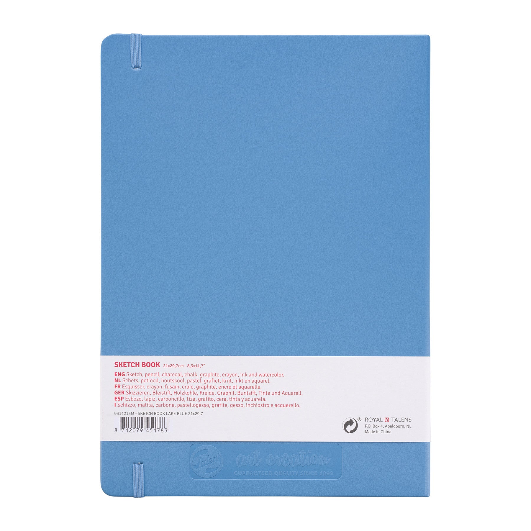Sketchbook, 80 Sheets, 90lbs, Lake Blue Cover, 8.3" x 11.7" (A4)