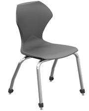 Ergonomic Comfort Stack Chair, 16" Seat Height. Color: Charcoal Seat / Chrome Frame