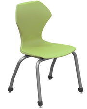 Ergonomic Comfort Stack Chair, 12" seat Height. Color: Apple Seat / Chrome Frame