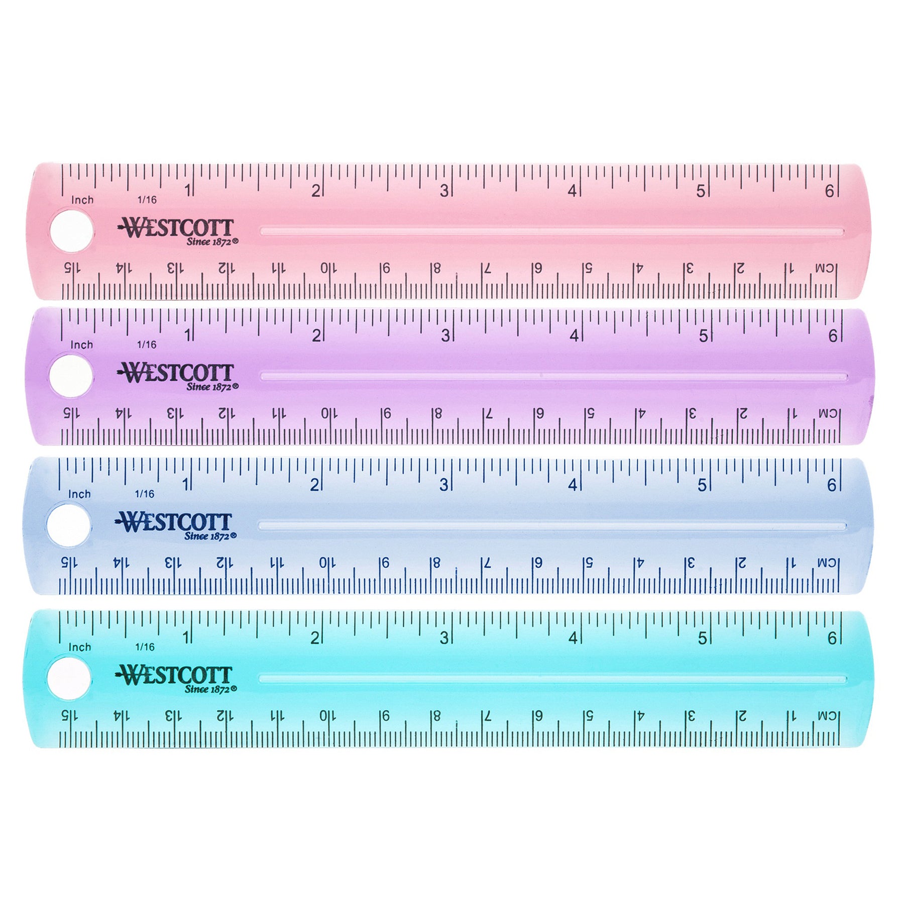 6" Plastic Ruler, Assorted Colors (No Color Choice)
