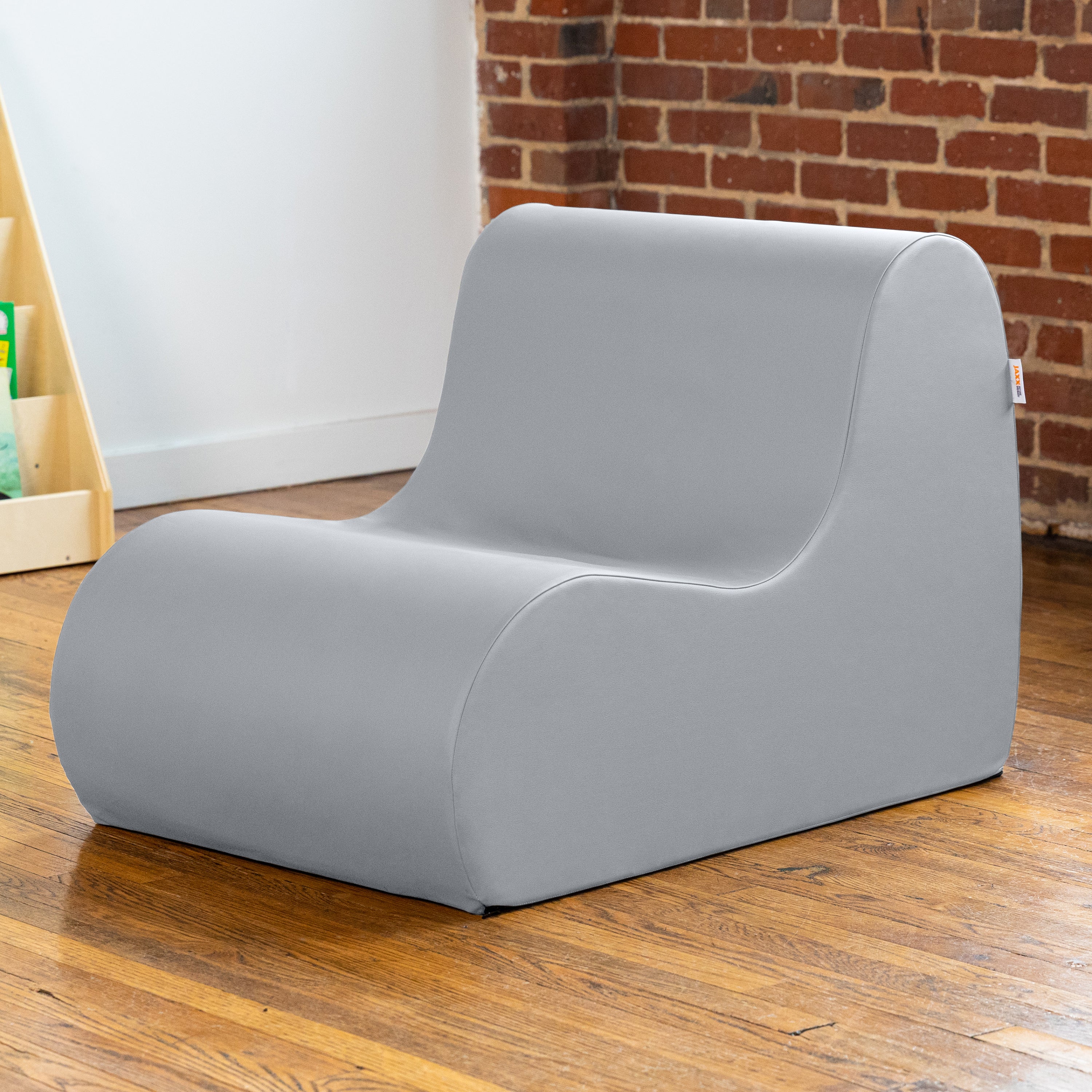 Jaxx Midtown Medium Classroom Soft Foam Chair - Premium Vinyl Cover - Submarine Grey