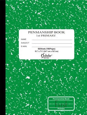 IScholar Grade 1 Primary Composition Notebook  7.75 X 9.75 Inches  50 Sheets  Skip Line Ruling  Green Marble (10018)