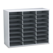 24 Compartment(s) - Compartment Size : 2.50" x 9" - 23.44" Height x 29" Width x 11.88" Depth - Corrugated, Adhesive Label - Melamine - Dove Gray - Fiberboard, Wood - 1 Each