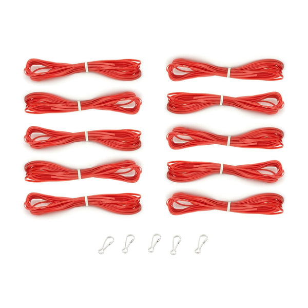 Lanyard Hanks - Opaque, 10 Hanks 5 Hooks, Red