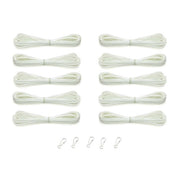 Lanyard Hanks - Opaque, 10 Hanks 5 Hooks, White