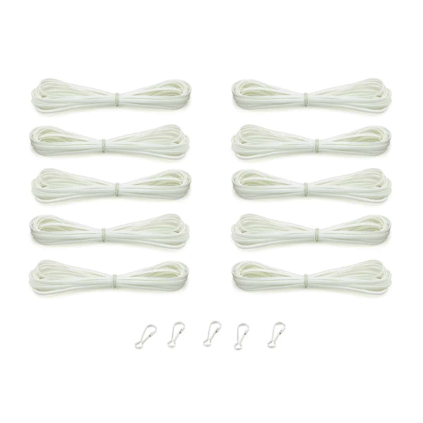 Lanyard Hanks - Opaque, 10 Hanks 5 Hooks, White