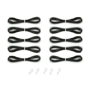 Lanyard Hanks - Opaque, 10 Hanks 5 Hooks, Black