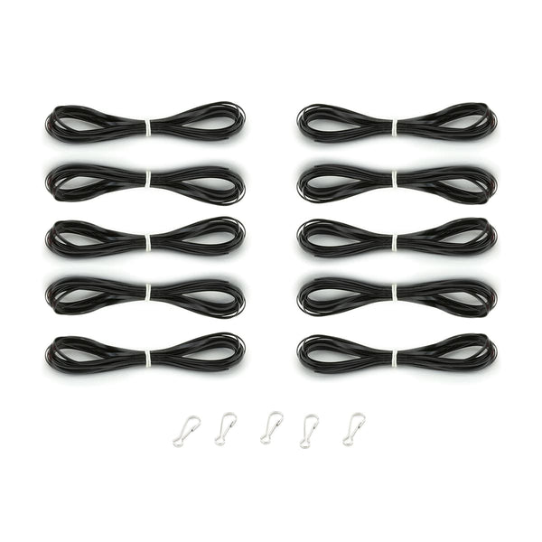 Lanyard Hanks - Opaque, 10 Hanks 5 Hooks, Black