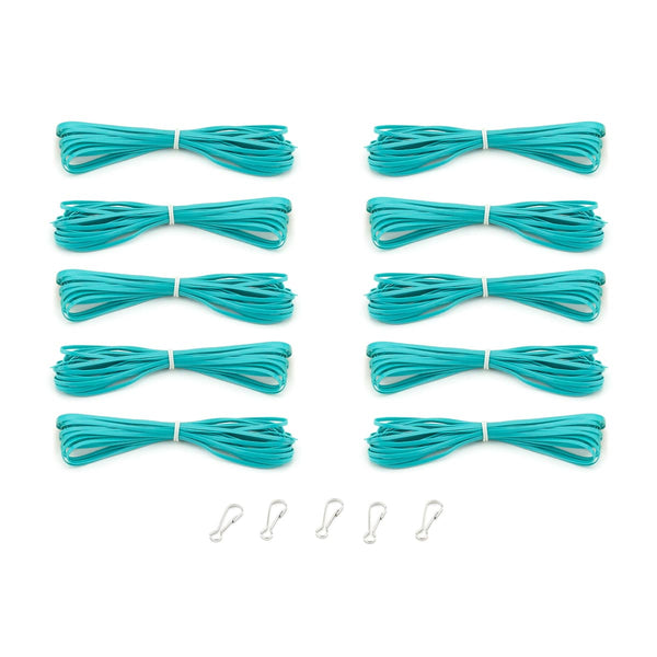 Lanyard Hanks - Opaque, 10 Hanks 5 Hooks, Turquoise