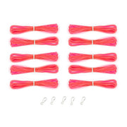 Lanyard Hanks - Translucent, 10 Hanks 5 Hooks, Red