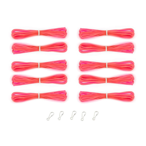 Lanyard Hanks - Translucent, 10 Hanks 5 Hooks, Red