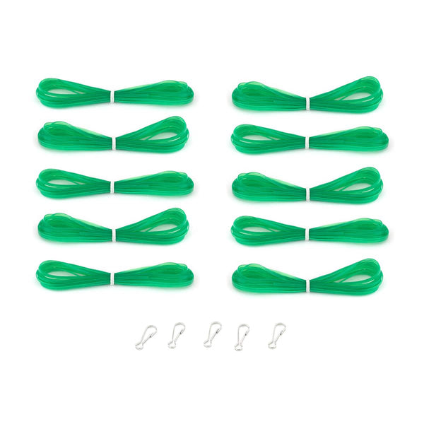 Lanyard Hanks - Translucent, 10 Hanks 5 Hooks, Green