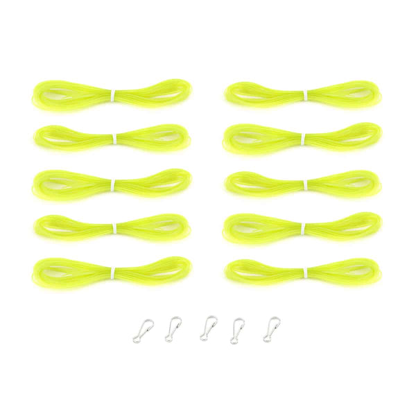 Lanyard Hanks - Translucent, 10 Hanks 5 Hooks, Yellow