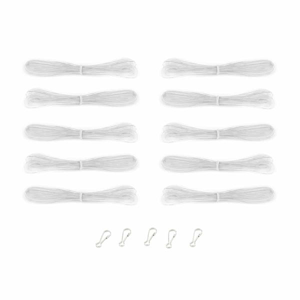 Lanyard Hanks - Translucent, 10 Hanks 5 Hooks, Clear