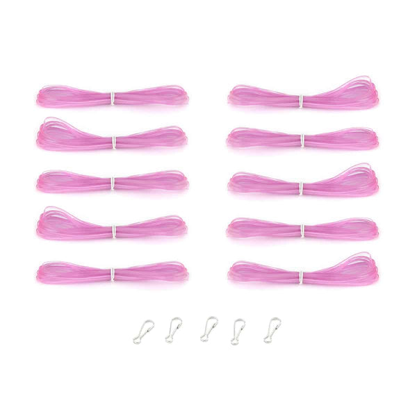 Lanyard Hanks - Translucent, 10 Hanks 5 Hooks, Raspberry