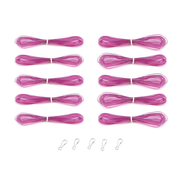 Lanyard Hanks - Translucent, 10 Hanks 5 Hooks, Purple