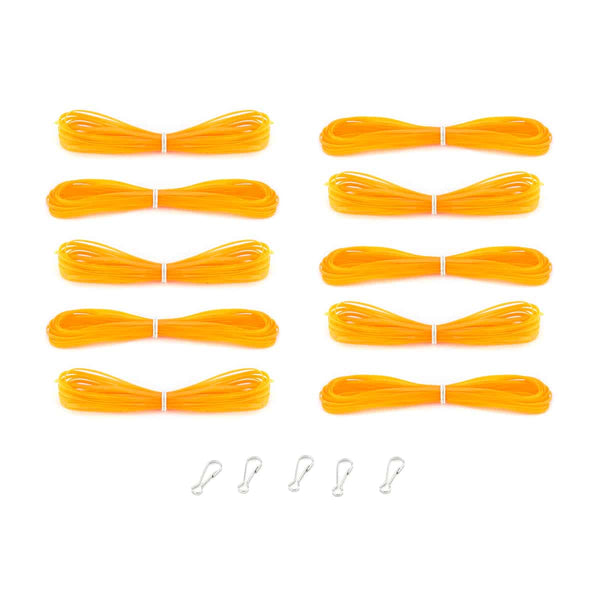 Lanyard Hanks - Translucent, 10 Hanks 5 Hooks, Orange