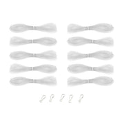 Lanyard Hanks - Translucent, 10 Hanks 5 Hooks, Silver Sparkle