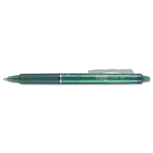Pilot FriXion Clicker Erasable Gel Ink Retractable Pen  Green Ink  .7mm  Dozen -PIL31476
