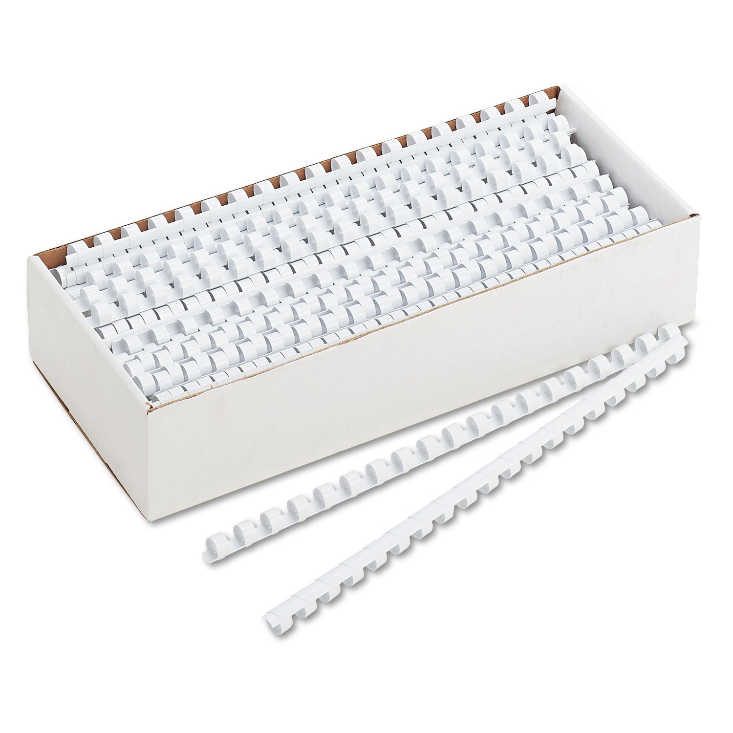 Fellowes 19-ring Plastic Comb Binding - 0.4" Height x 10.8" Width x 0.4" Depth - 0.37" Maximum Capacity - 55 x Sheet Capacity - For Letter 8 1/2" x 11" Sheet - White - Plastic - 100 / Pack