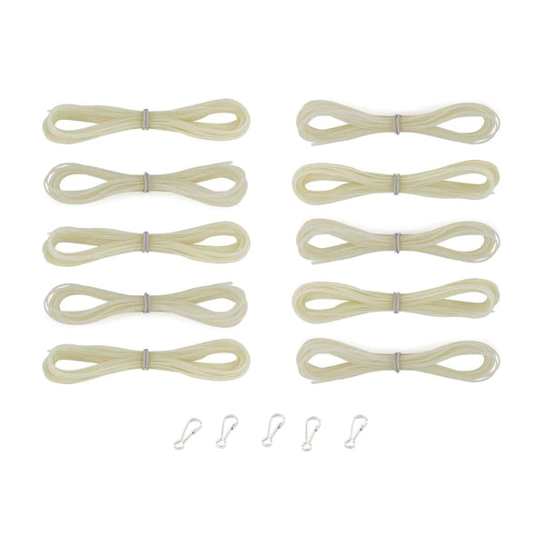Lanyard Hanks - Opaque, 10 Hanks 5 Hooks, Glow in the dark