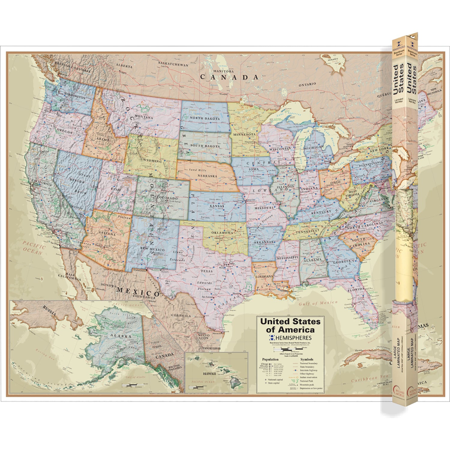 Boardroom Series United States Laminated Wall Map