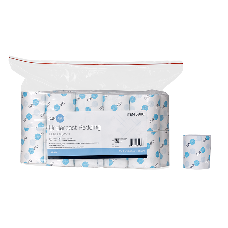 Undercast Padding, 3" x 4 yd, 100% Polyester - 20 rolls per Bag/4 Bag per Case