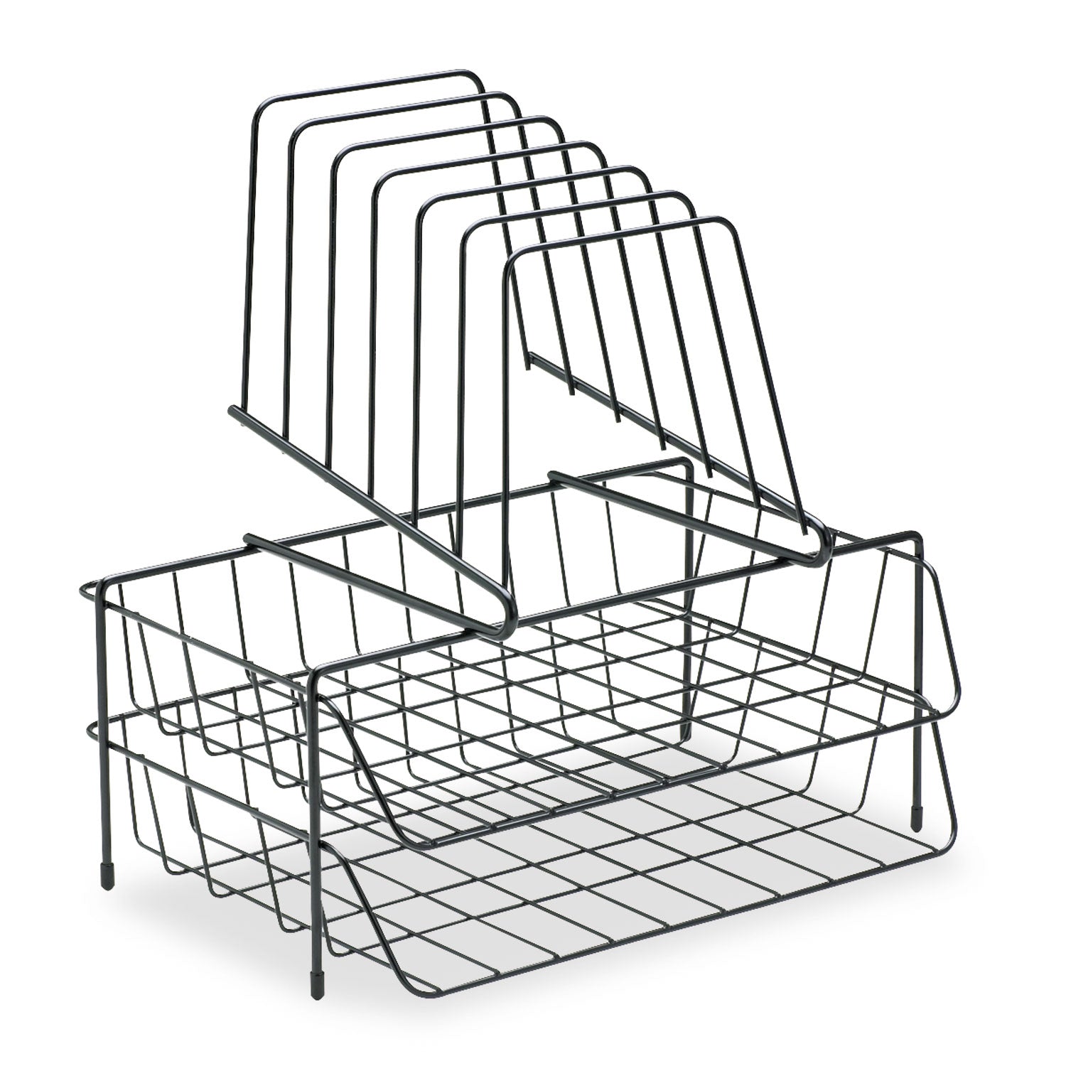 6 Compartment(s) - 14" Height x 13.88" Width x 10.13" Depth - Desktop - Black - Steel - 1 Each