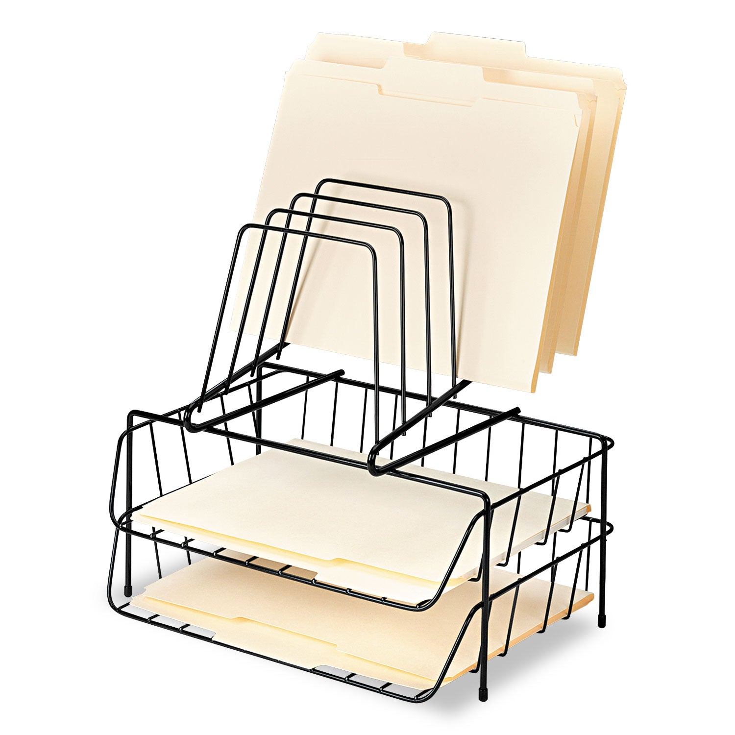 6 Compartment(s) - 14" Height x 13.88" Width x 10.13" Depth - Desktop - Black - Steel - 1 Each