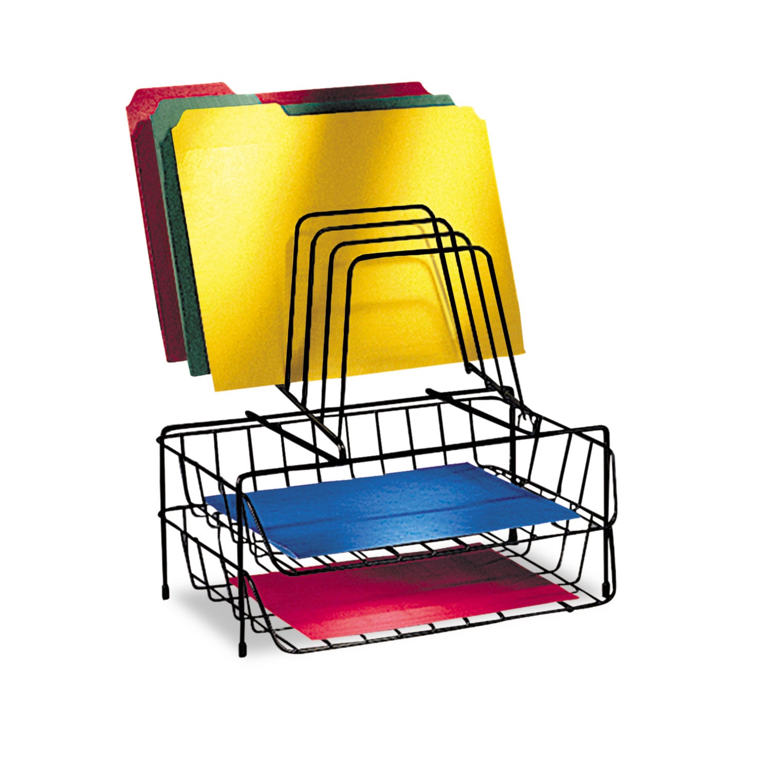 6 Compartment(s) - 14" Height x 13.88" Width x 10.13" Depth - Desktop - Black - Steel - 1 Each