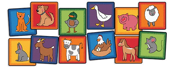 Farm Animal Seating Squares - Kit - Set of 12, 16in - Multi