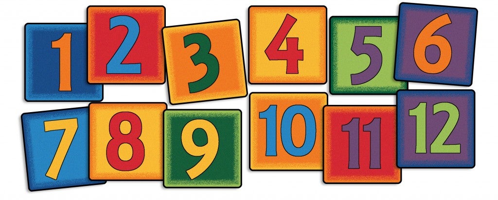 Simple Numbers Seating - 16in Squares - Kit - Set of 12  - Multi