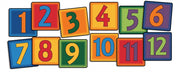 Simple Numbers Seating - Square - Multicolor - 16" - Set of 12