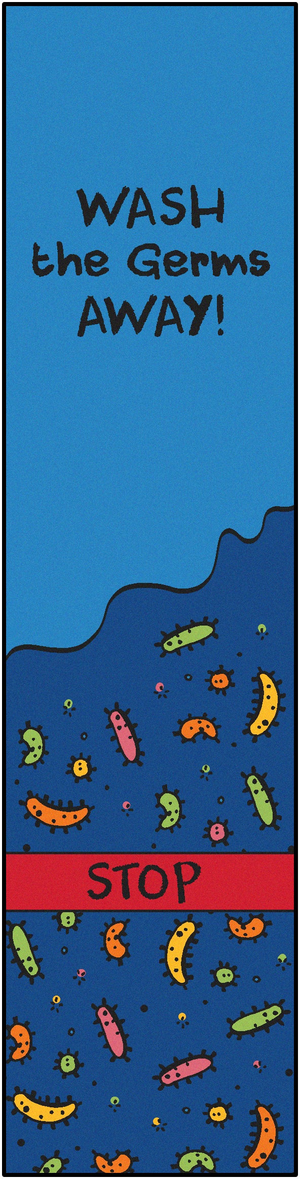 Wash Away the Germs Rug - 3ft x 12ft - Runner - Blue